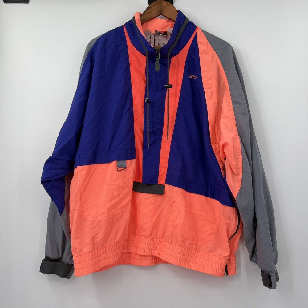 Vintage 90s Prince Cross Sport Windbreaker XL Neon Colorblock Tennis Jacket